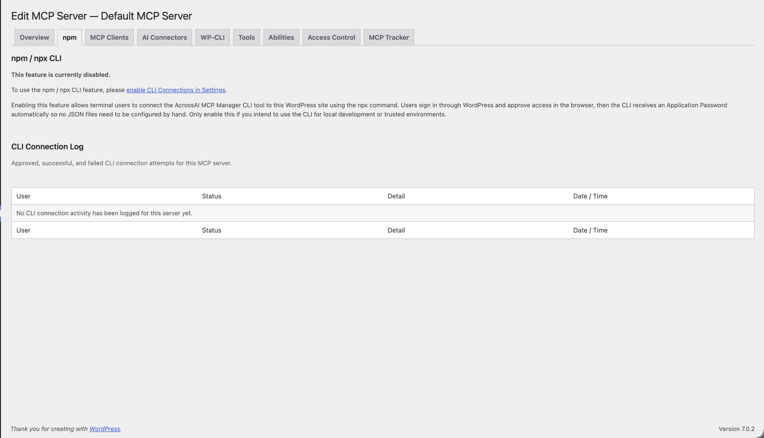 User Facing for MCP Adapter: WordPress UI for Claude MCP and Easy Setup