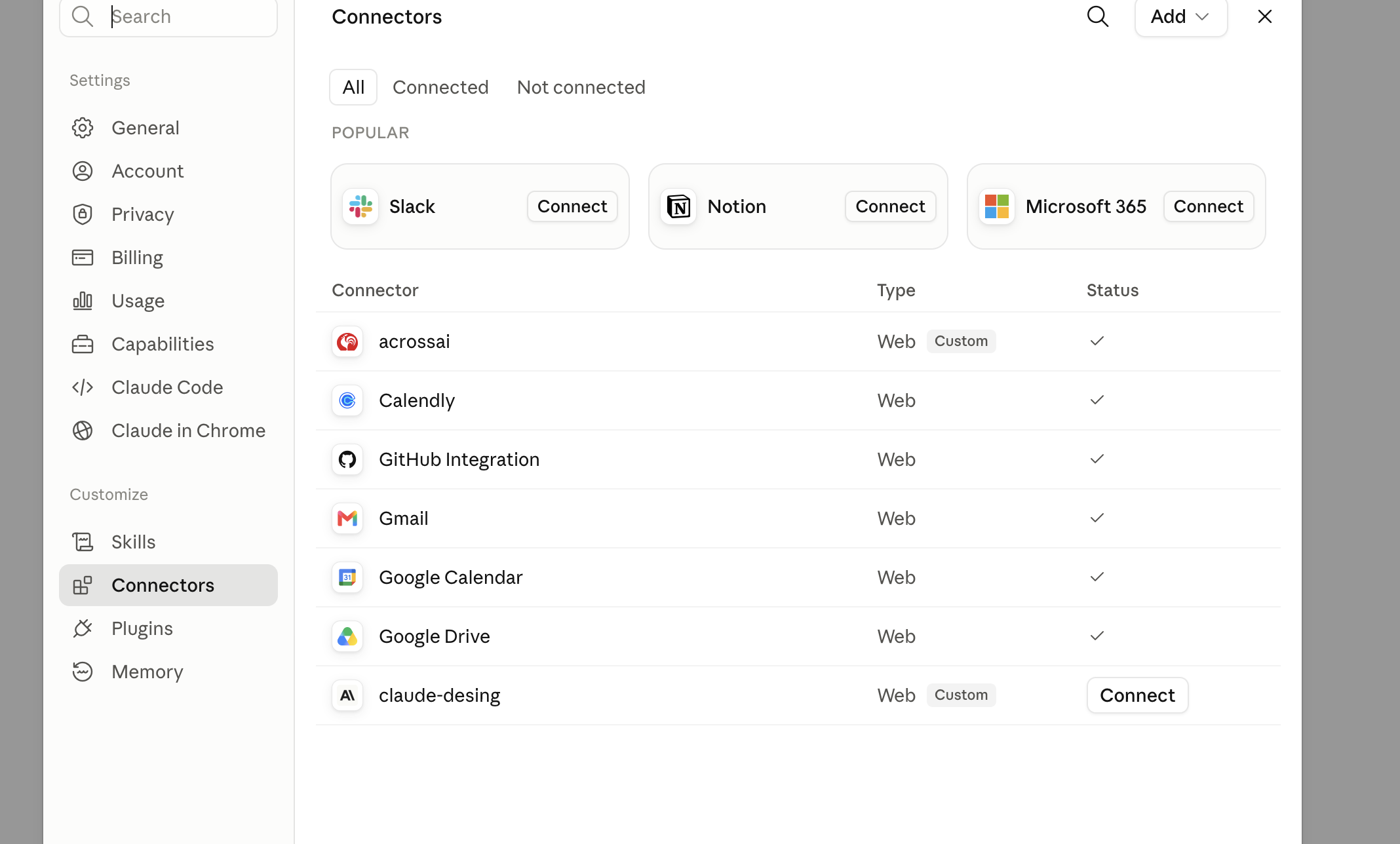 The consent screen shown when the AI client connects to the site
