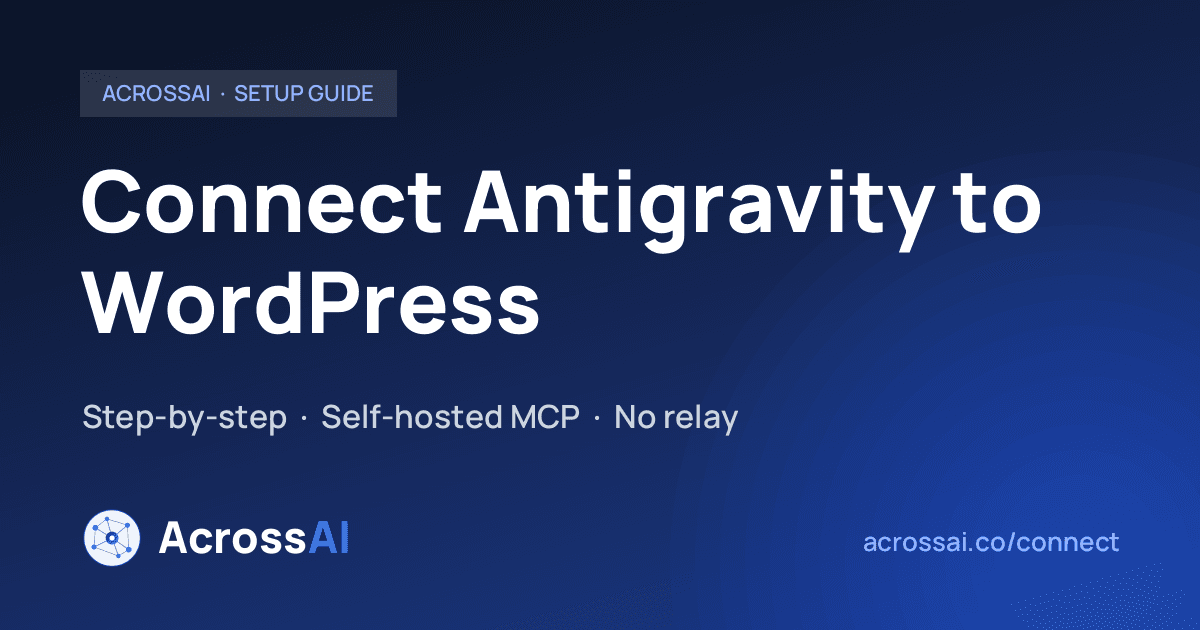 Connect Antigravity to WordPress