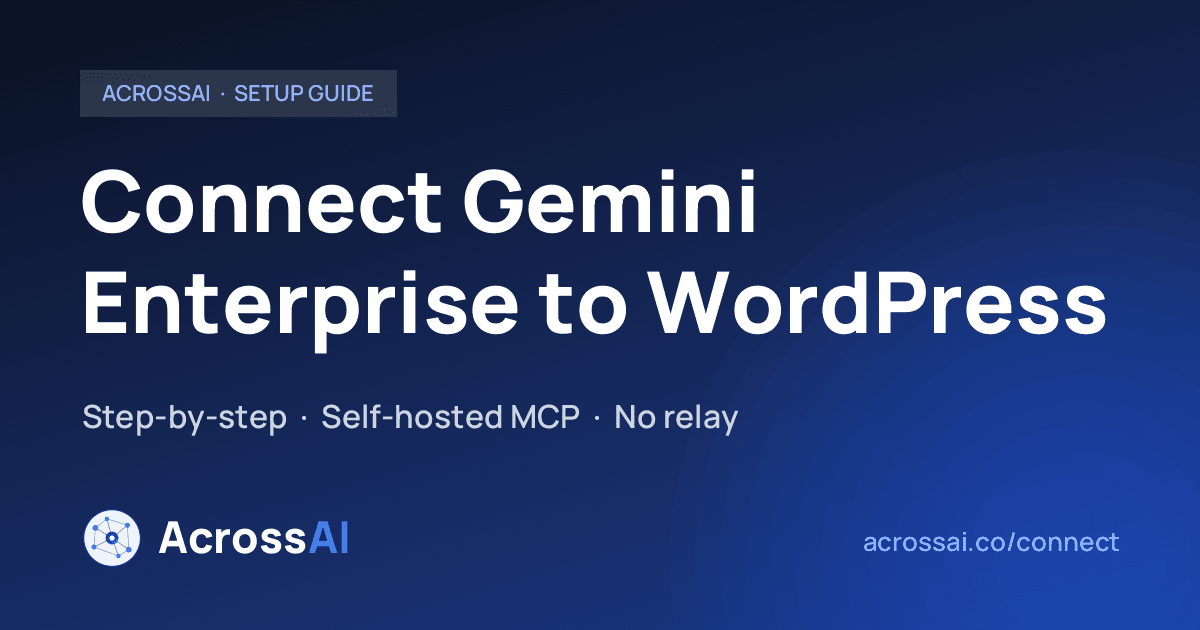 How to Connect Gemini Enterprise to WordPress (Step-by-Step)