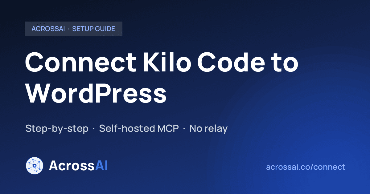 Connect Kilo Code to WordPress
