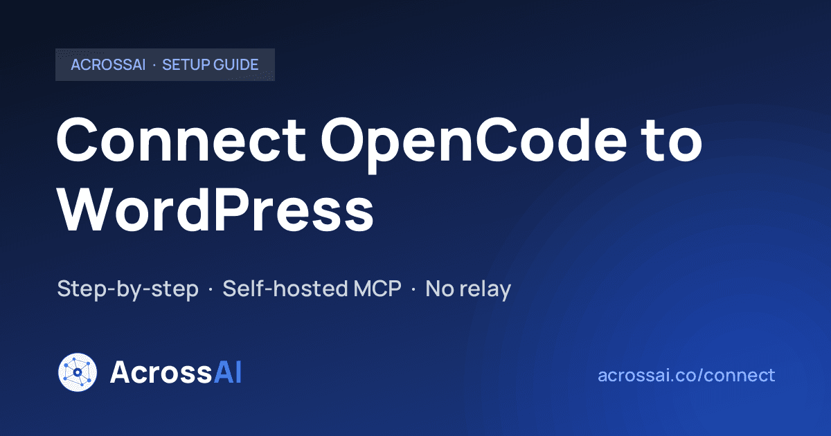 Connect OpenCode to WordPress — AcrossAI setup guide