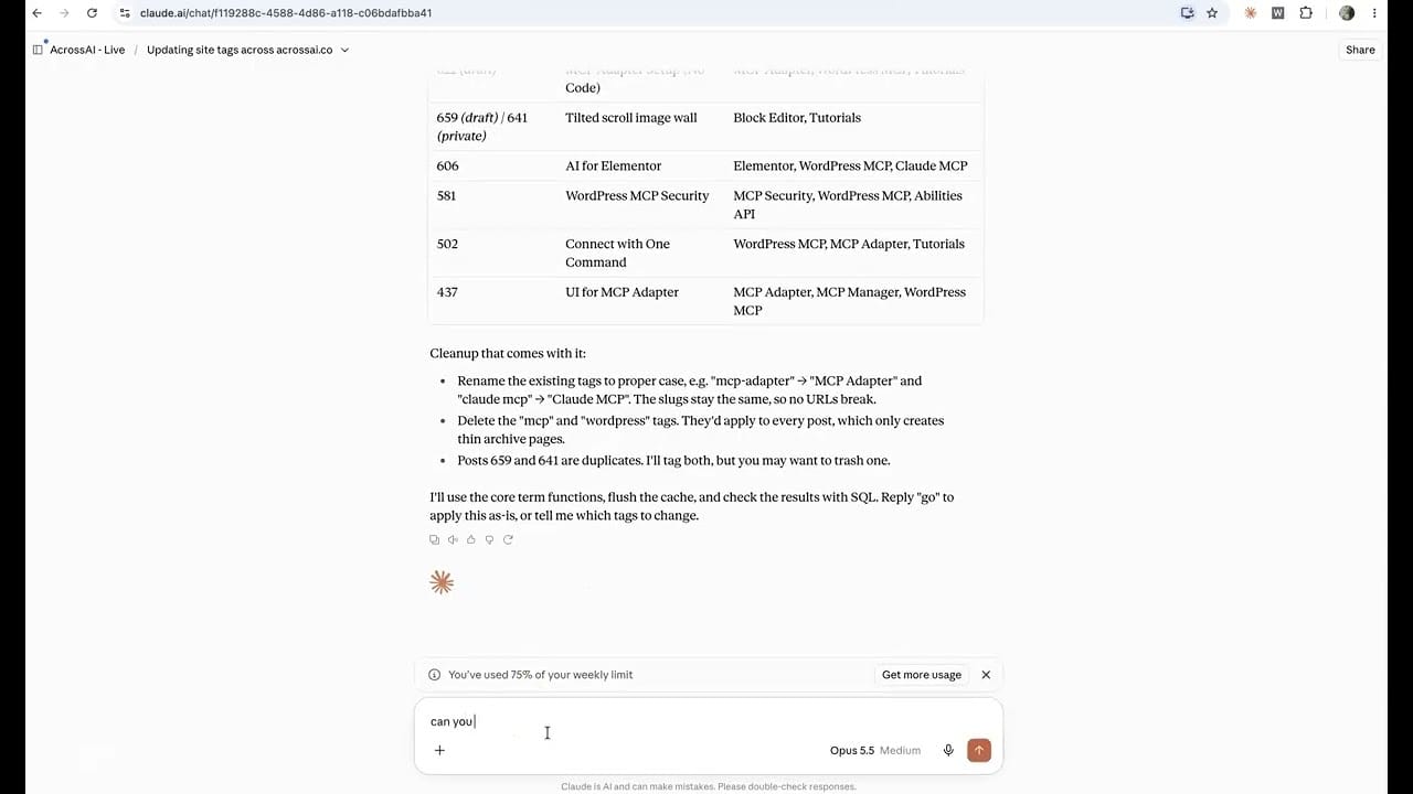 AI adding and updating tags on all WordPress blog posts with AcrossAI