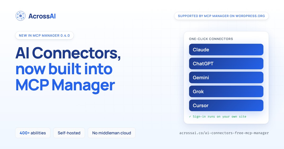acrossai ai connectors launch social
